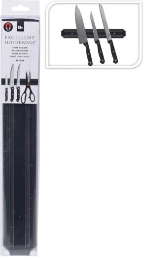 Magnetic knife strip 33 cm – black