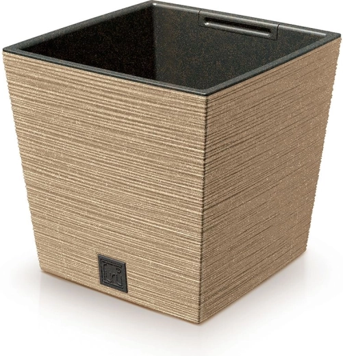 Furu Square Low Eco Wood Planter with Insert 24 cm – Naturo