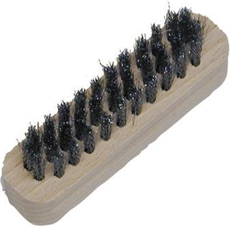 Suede brush with 3 rows of steel bristles