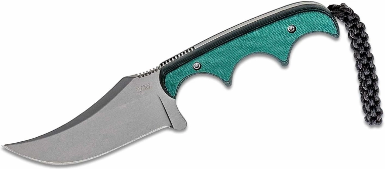 CRKT Minimalist Persian – малък нож за носене на врата 7 см, зелен, Micarta, кания от полипропилен