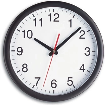 TFA Analog Wall Clock, Black and White