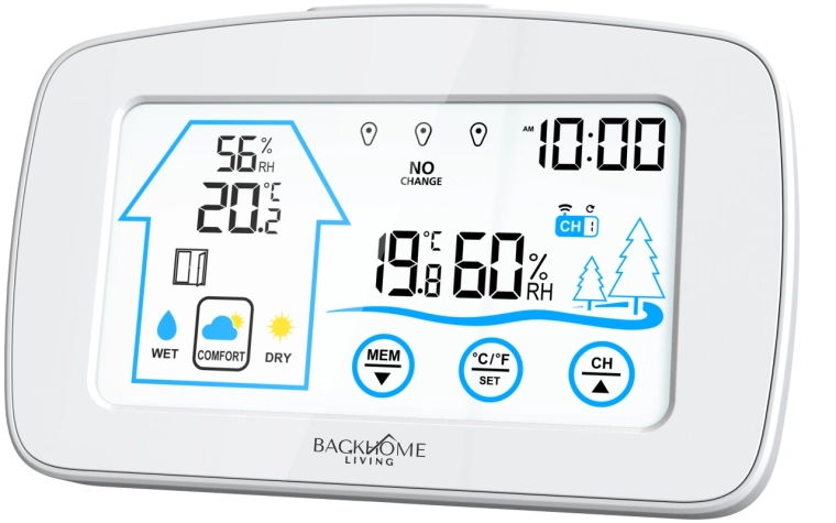 Wireless battery-powered weather station, white, 15 × 2 × 9.5 cm - 1 piece