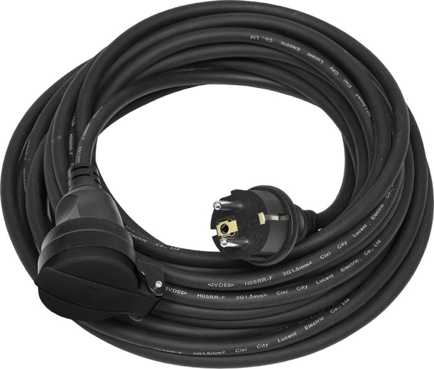 Удължител 10 m IP44, гумен кабел H07RN-F 3×1,5 mm²