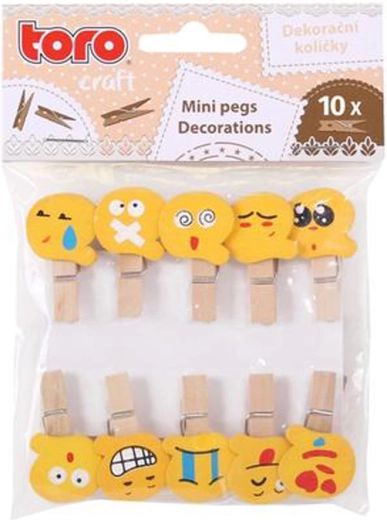 Toro Wooden Decorative Smile Pegs, 10 pcs