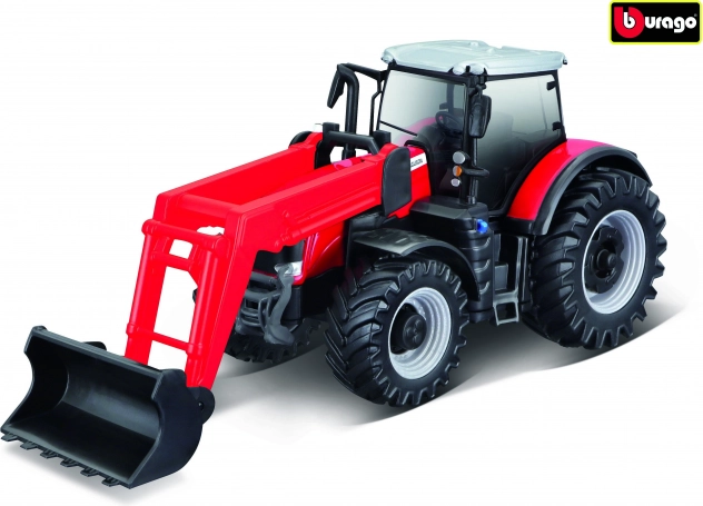 Bburago Farmland трактор Massey Ferguson 8740S с преден товарач 10 см