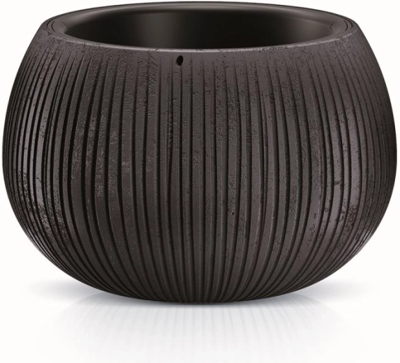 Planter with Insert Beton Bowl 29 cm – black