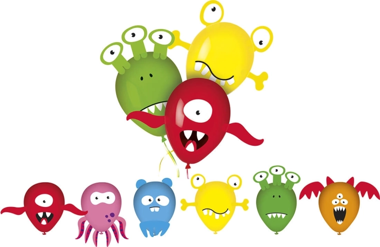 Балони с картинки MY PARTY Monsters, 6 бр.
