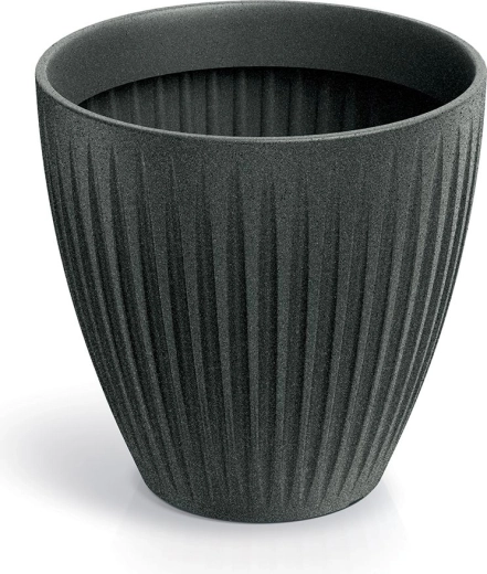 Саксия Latia Round Midl 40 см – черен гранит