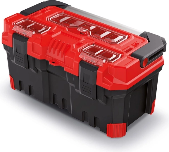 Toolbox with Metal Handle TITAN PLUS, 496 × 258 × 240 mm, Red