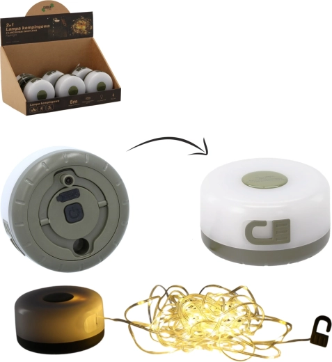 Къмпинг LED лампа с 8 м светлинна верига, USB‑C