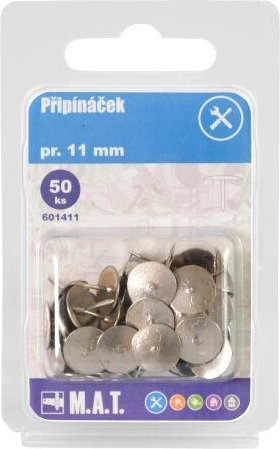 Nickel-plated push pins 11 mm, 50 pcs