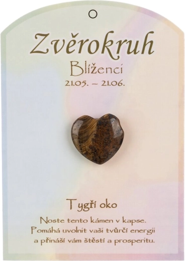 Tiger’s Eye Heart for the Gemini Zodiac Sign