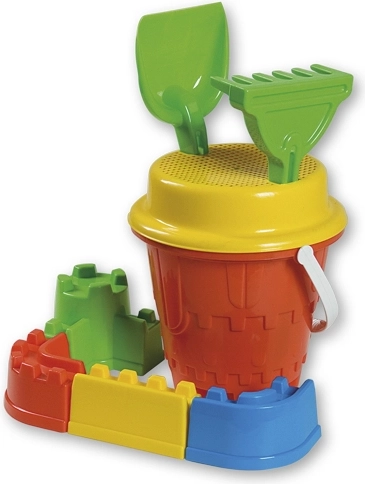 Androni комплект за пясък замък с крепостни стени, среден – Червен