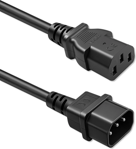 Захранващ кабел Schuko – IEC C13 за C14, 3×0,75 mm², 2 m, мед Qoltec
