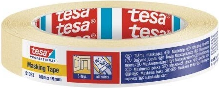 Crepe masking tape 19 mm × 50 m yellow Tesa
