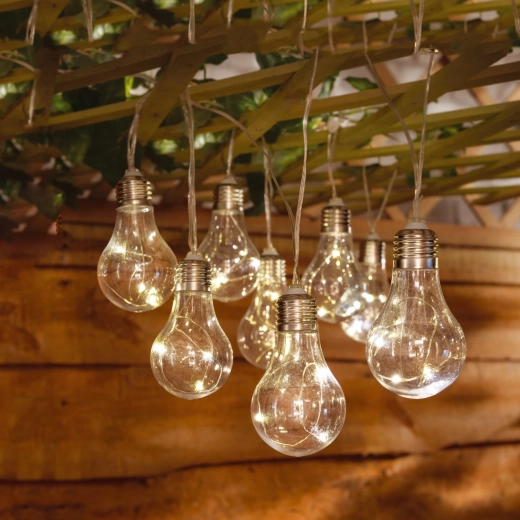 Соларна градинска гирлянда 3,8 м, 10 LED, топло бяла