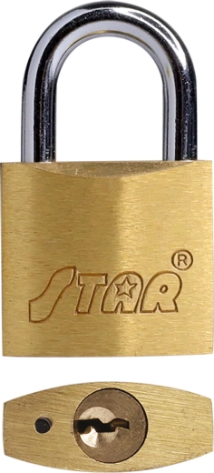STAR Brass Padlock 50 mm, 3 Keys