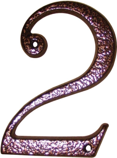 House number 2 brown, zinc, 117 mm
