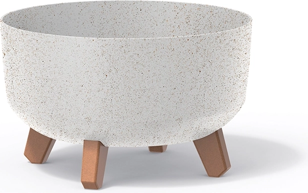 Gracia Low Eco Wood Planter 28.5 cm – white