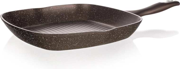 Grill steak pan 28 × 28 cm with non-stick Granite Dark Brown surface