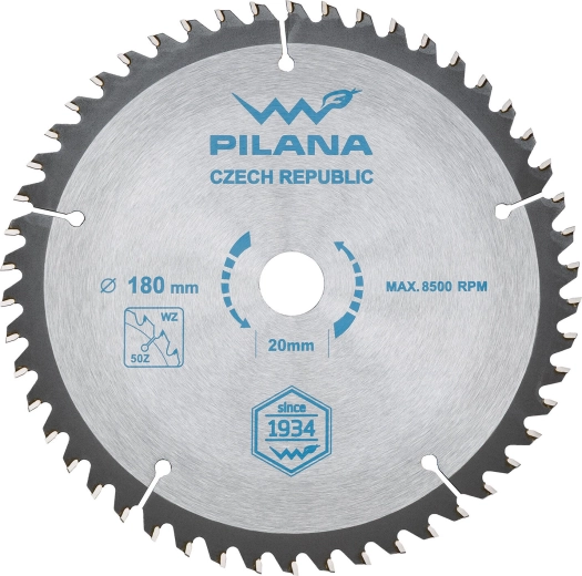 Режещ диск PILANA 180 mm, 50 зъба, WZ, SK