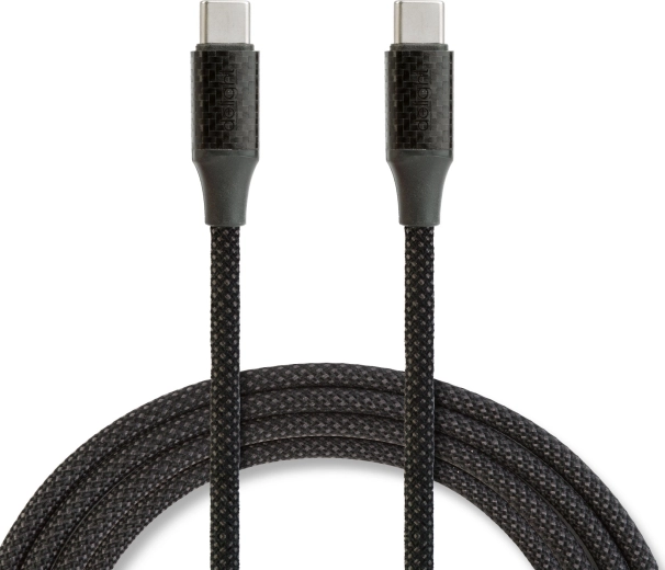 Magnetic braided USB-C to USB-C cable, 1 m, 60 W, black