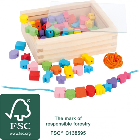 Дървени нанизващи мъниста Small Foot