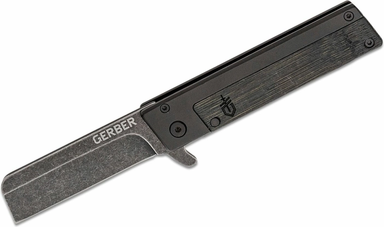 Gerber Quadrant – pocket knife with bamboo, black, 6.9 cm blade