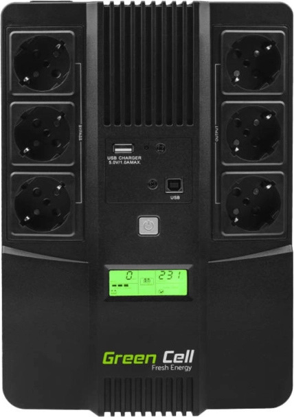 Резервно захранване UPS GREEN CELL AiO 800 VA, 480 W с LCD