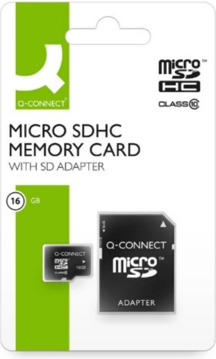 Карта памет Q-Connect microSDHC 16 GB със SD адаптер