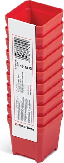 Комплект пластмасови кутии за инструменти 5 × 5 × 5 см, червени (10 бр.) TAGER
