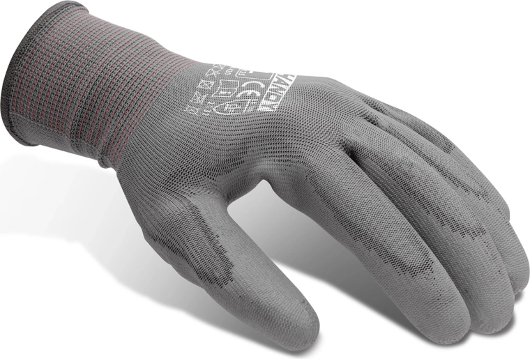 Assembly gloves with polyurethane palm L – 12 pairs