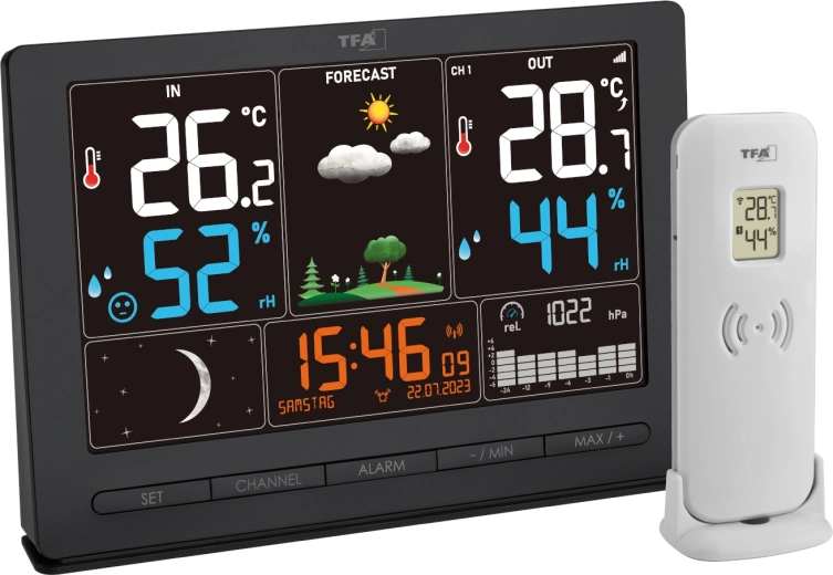 TFA Season 2 radio-controlled weather station, black