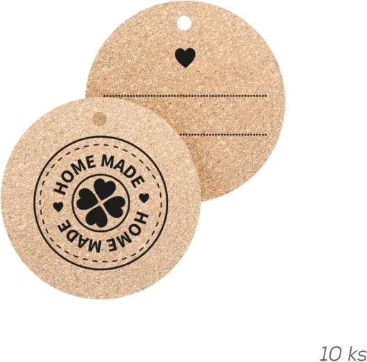 Round cork tags Home made – blank (10 pcs)