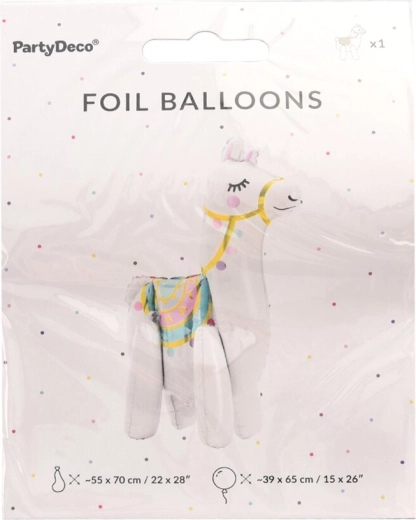 Foil balloon white llama 39 × 61 cm