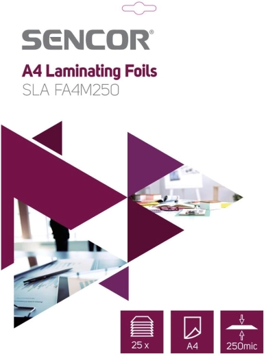 Sencor A4 Laminating Pouches, 250 Microns, 25 Pieces