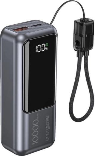 Power bank with LCD display 10,000 mAh QC 3.0 20 W gray