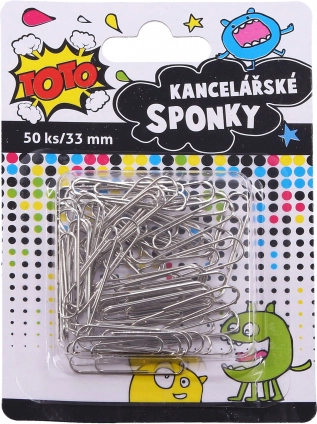 Office paperclips 33 mm, 50 pcs