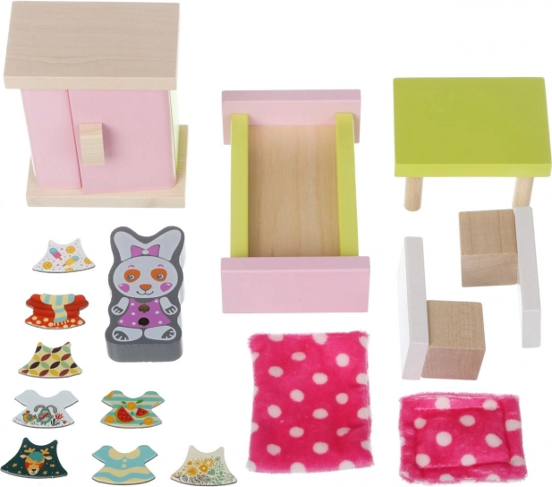 Дървени детски мебели за кукли Стая