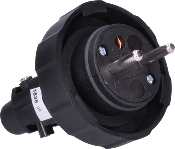 Solight rubber plug for wet and dusty environments IP65, straight, black