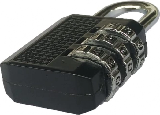 Кодов катинар за багаж, 3-цифрен, черен