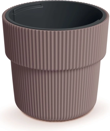 Milly flower pot with insert 29.9 cm marsala