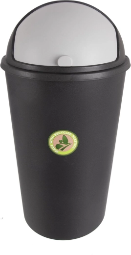 Trash can with swing lid 25 L, black