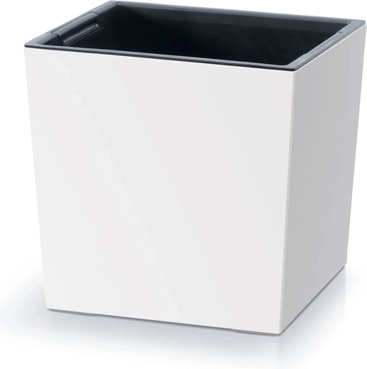 Urbi Square Low Planter with Insert 30 cm – White
