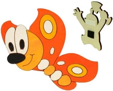 Дървена декоративна магнитна пеперуда