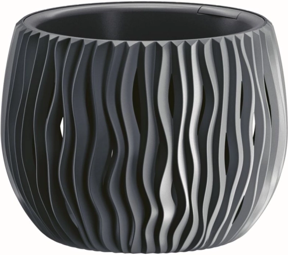 Sandy Bowl Flower Pot with Insert 18 cm Anthracite