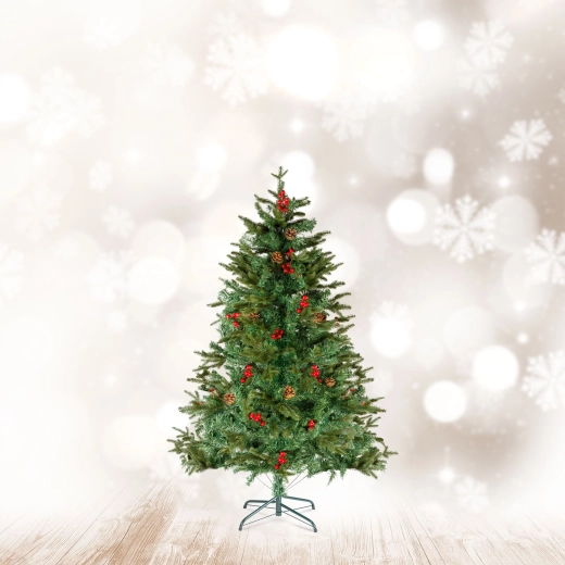 Artificial Christmas tree with red berries 120 cm