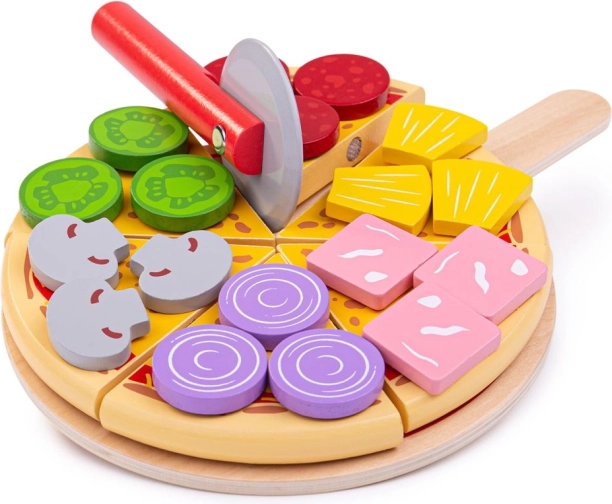 Bigjigs Toys дървена пица за рязане