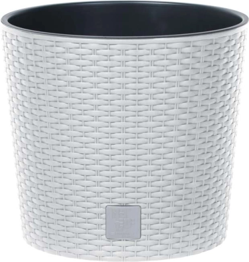 Rato Round Planter with Insert 25 cm white