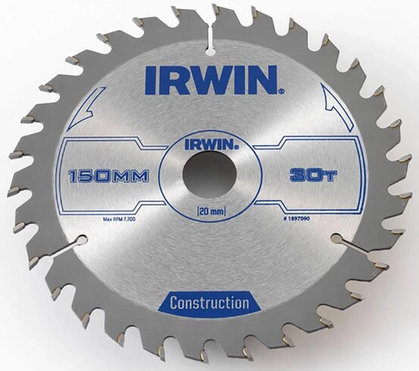 Циркулярен диск IRWIN 150 мм, 30 зъба, тънък срез за дърво